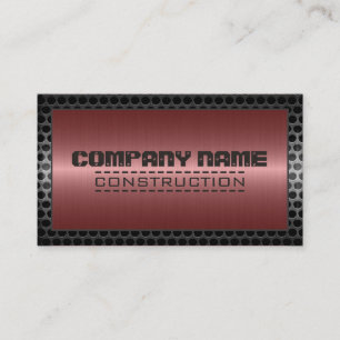 Metal Border Construction Elegant Steel Look #28 Business Card