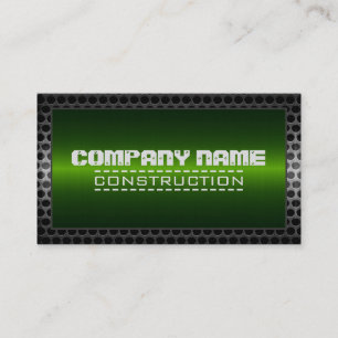 Metal Border Construction Elegant Steel Look #46 Business Card