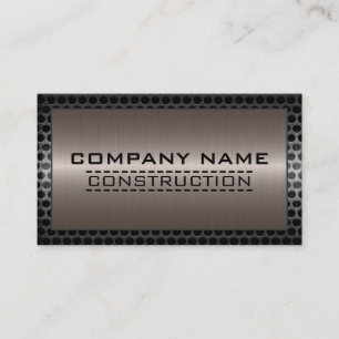 Metal Border Construction Elegant Steel Look #5 Business Card