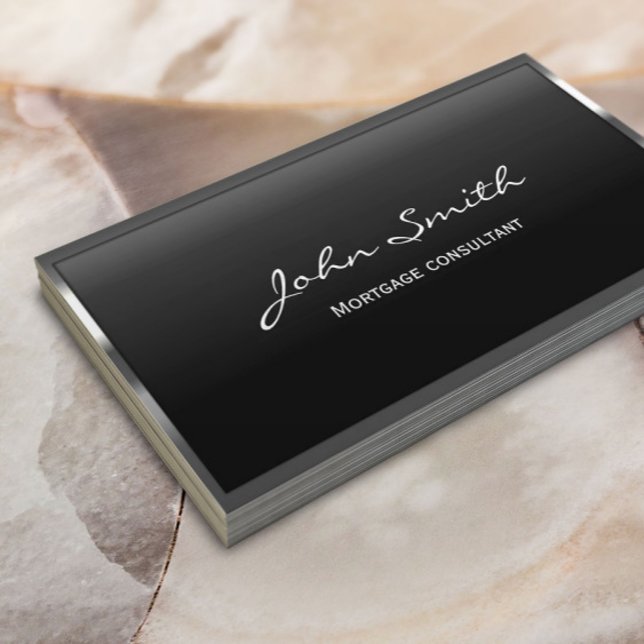 Metal Border Mortgage Agent Business Card (Creator Uploaded)