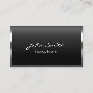 Metal Border Political Scientist Business Card