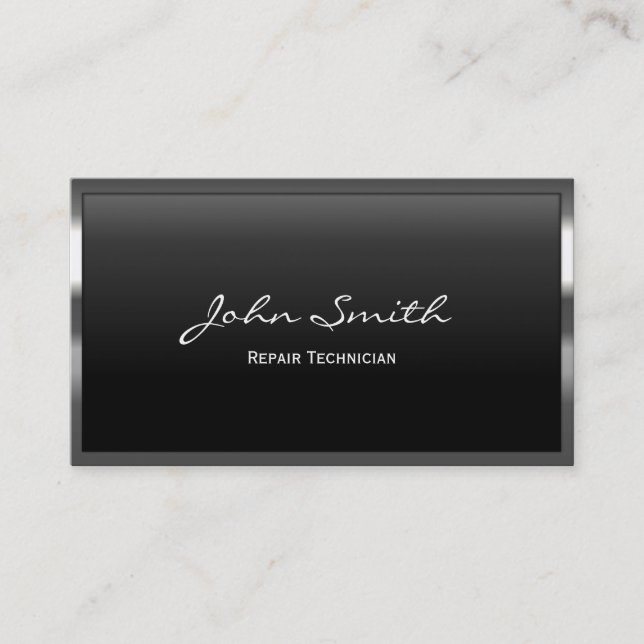 Metal Border Repair Technician Business Card (Front)
