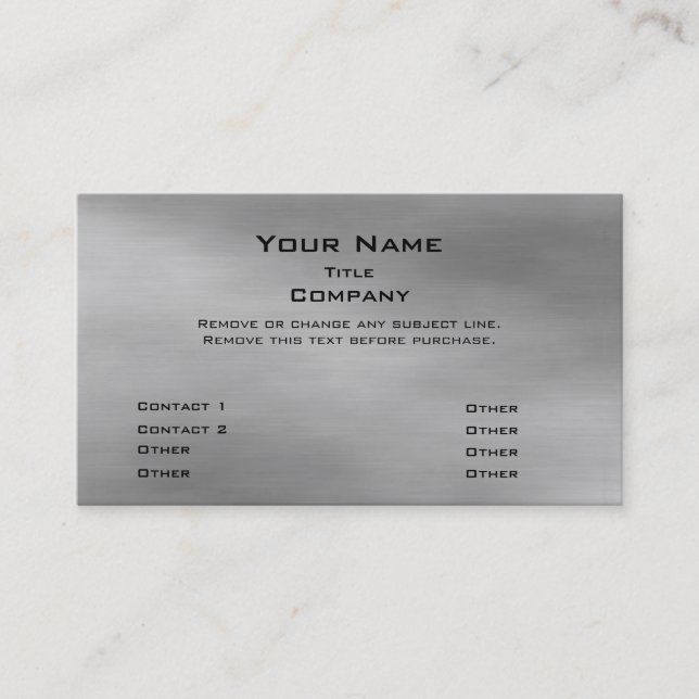 Metal Business Card 2.0 -silver premium (Front)