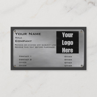 Metal Business Card II -silver- with logo