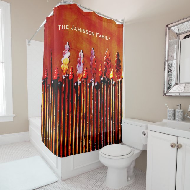 Metal Candles Personalized Colorful Shower Curtain (In Situ)