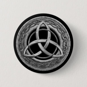 Metal Celtic Trinity Knot 6 Cm Round Badge