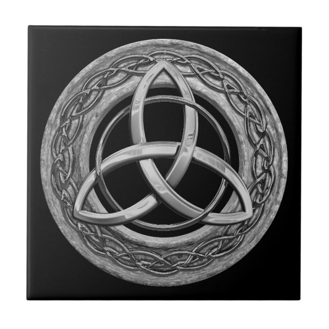 Metal Celtic Trinity Knot Ceramic Tile (Front)