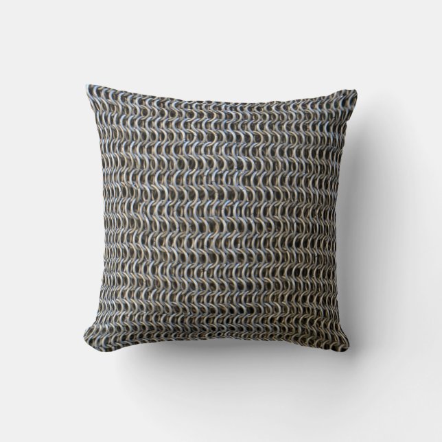 metal chain mail armour mediaeval knight fighter h cushion (Front)