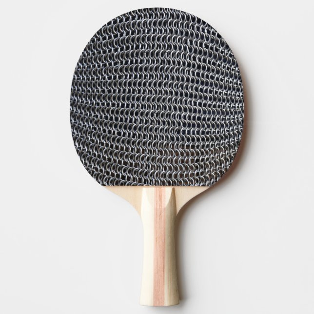 metal chain mail armour mediaeval knight fighter h ping pong paddle (Front)