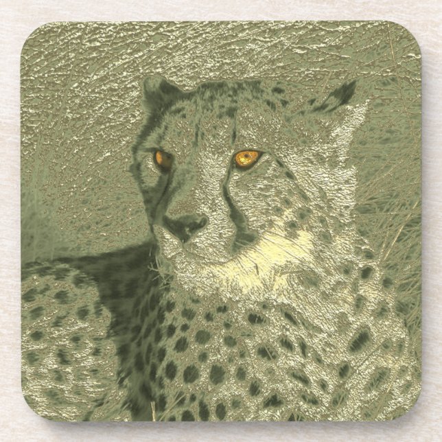 metal cheetah coaster (Front)