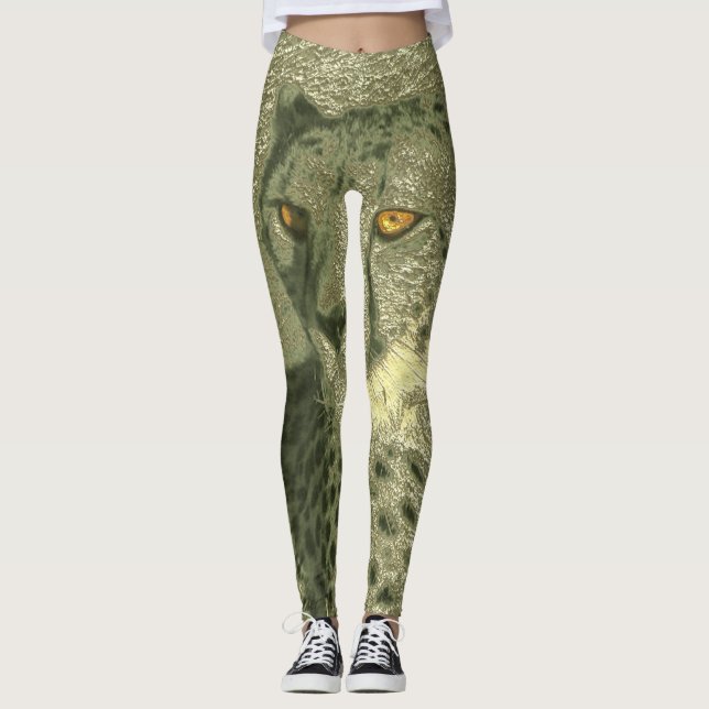metal cheetah leggings (Front)