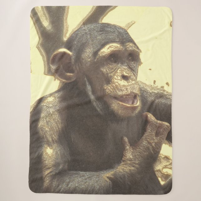 metal Chimp Sherpa Blanket (Front)