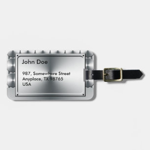 Metal circles pattern luggage tag