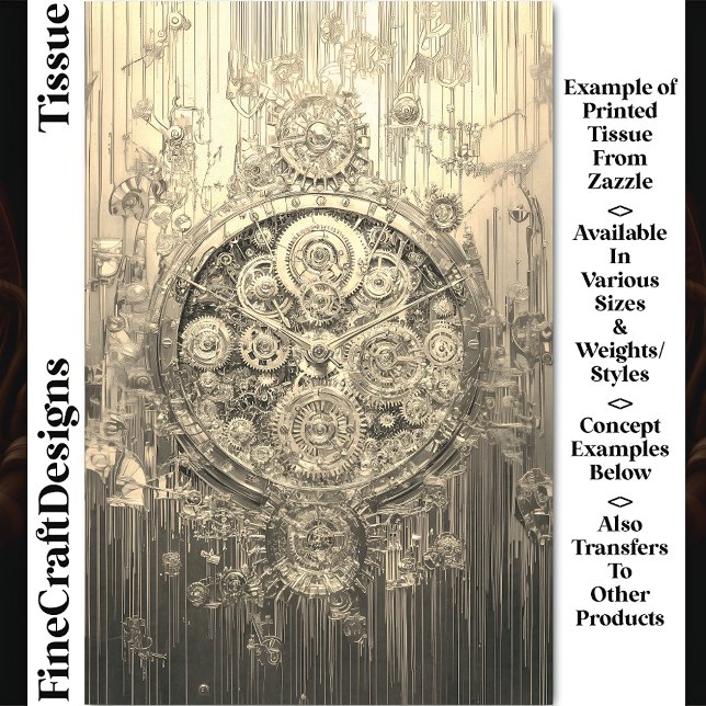 Metal Clock, Gears Screws Cogs DG8S Decoupage Tissue Paper (Creator Uploaded)