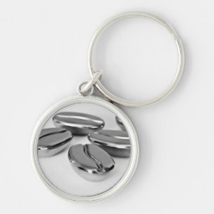 Metal Coffee Beans Keyring
