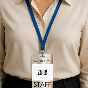 metal Conference Lanyard Badge Custom STAFF ID 