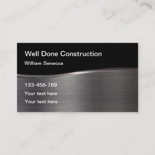 Metal Construction Business Template Business Card