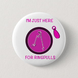 Metal Detecting 6 Cm Round Badge