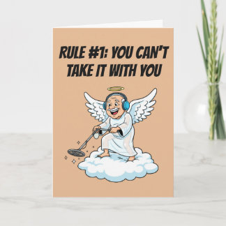 Metal Detecting Angel Heaven Birthday Joke Card