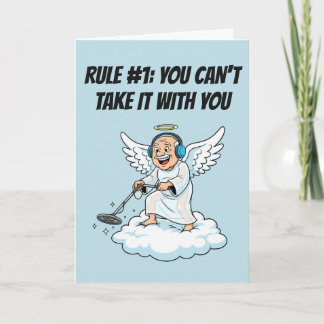 Metal Detecting Angel Heaven Birthday Joke Card
