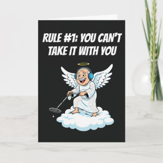 Metal Detecting Angel Heaven Birthday Joke Card