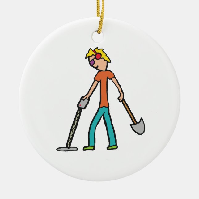 Metal Detecting Ceramic Ornament (Front)