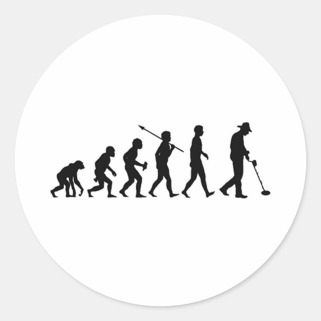 Metal Detecting Classic Round Sticker (Front)