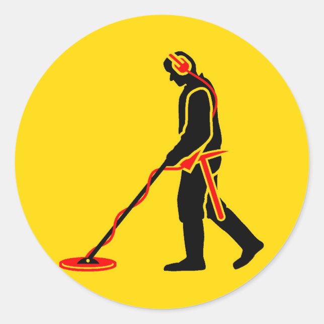 Metal Detecting Classic Round Sticker (Front)
