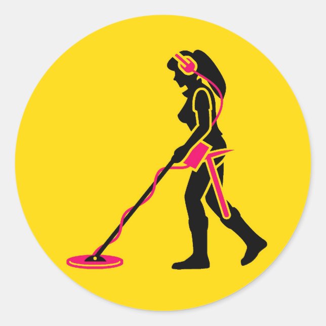 Metal Detecting Classic Round Sticker (Front)