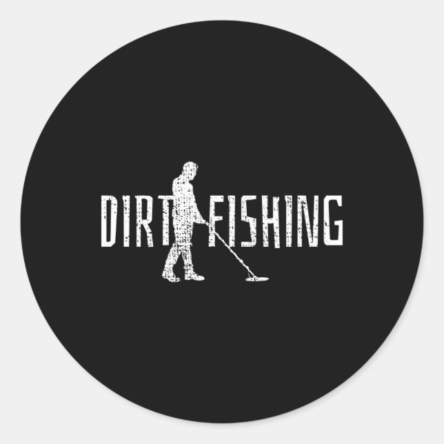 Metal Detecting Detector Detection Fishing Classic Round Sticker (Front)