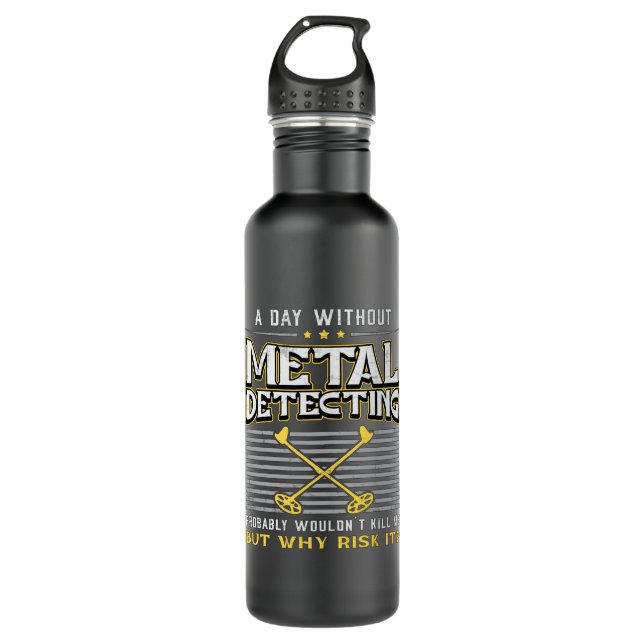 Metal Detecting Detectorist Gold Gift Idea 710 Ml Water Bottle (Front)