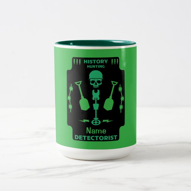 Metal Detecting Detectorists   Two-Tone Coffee Mug (Center)