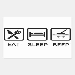 metal detecting EAT-SLEEP-BEEP decal Rectangular Sticker