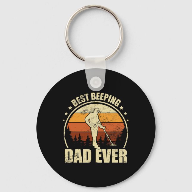 Metal Detecting Father - Detector Detection Fishin Key Ring (Front)