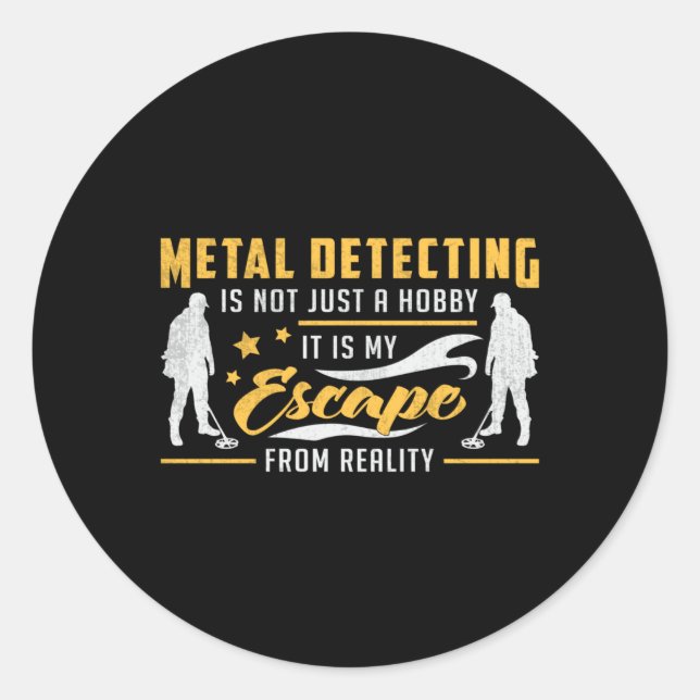 Metal Detecting Gold Detectorist Gift Idea Classic Round Sticker (Front)