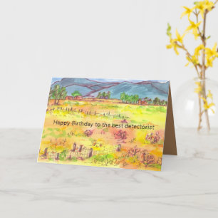 Metal Detecting Happy Birthday Treasure Hunting Card