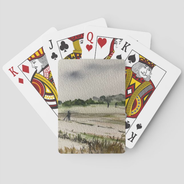 Metal Detecting In The Fields Playing Cards (Back)