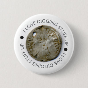 Metal detecting pin badge gift