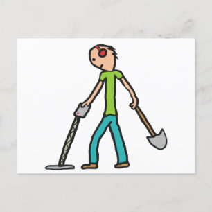 Metal Detecting Postcard
