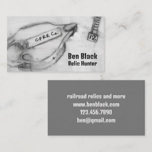 Metal Detecting Relic Railroad Lock Date Nails Business Card