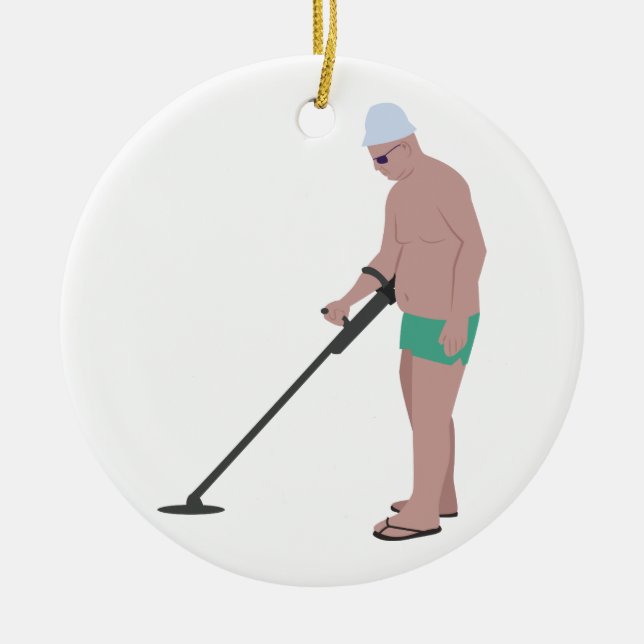 Metal Detector Ceramic Ornament (Front)
