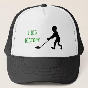 Metal Detector Dig History Silhouette Trucker Hat