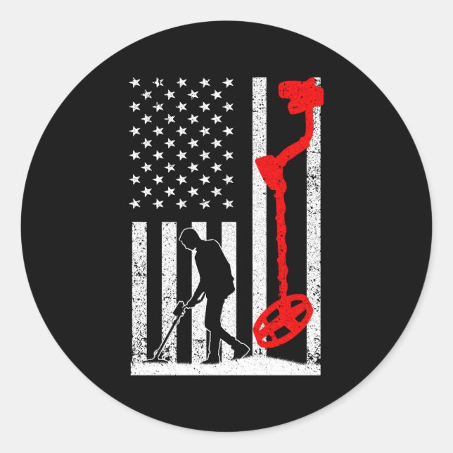 Metal Detector For Treasure Hunting Detecting Classic Round Sticker (Front)