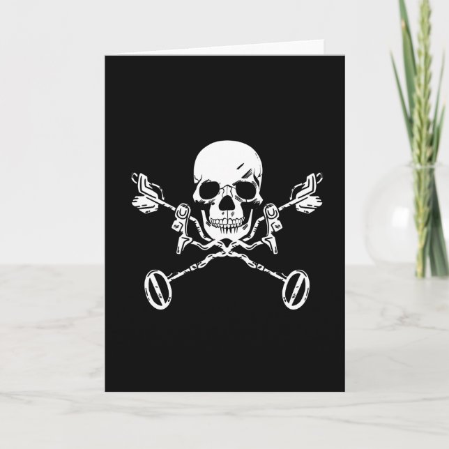 Metal detector skull card (Front)