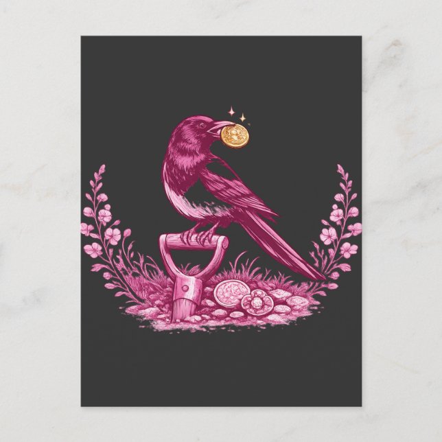 Metal Detectorist Magpie  Postcard (Front)