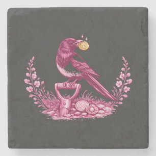 Metal Detectorist Magpie Stone Coaster