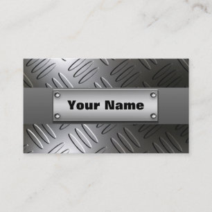 Metal Diamond Plate Business Cards