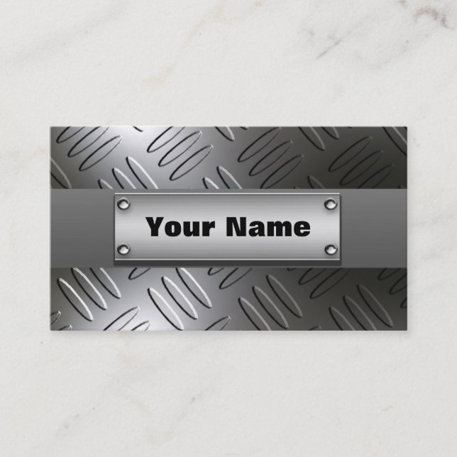 Metal Diamond Plate Business Cards (Front)