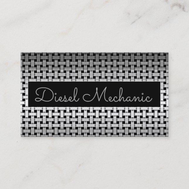 Metal Diesel Mechanic Business Card (Front)