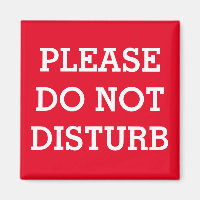METAL DOOR MAGNET "DO NOT DISTURB" RED & WHITE
